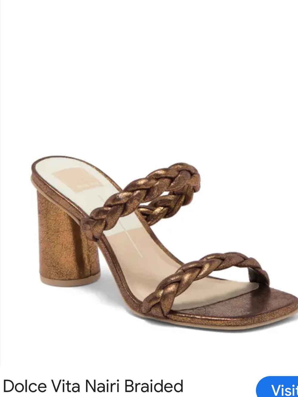 Dolce Vita Braided Metallic Bronze Block Heel Sandal